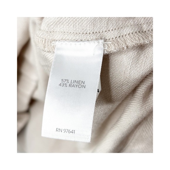 J Jill Linen Blend Jacket Size 2X Button‎ Front Jacket Collared Pockets Beige - Picture 8 of 10